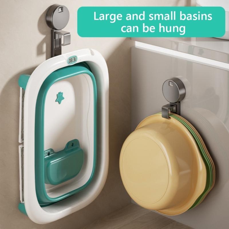 Bathroom Basin Storage Rack Suction Cup Washbasin Hook Heavy Duty Coat Hangers Wall Hook Washbasin Holder Shelf