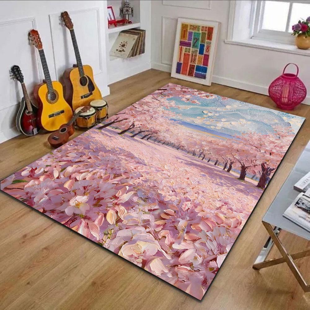 Cherry Blossom Bliss Patterned carpet, non slip mat suitable for living room and bedroom sofas