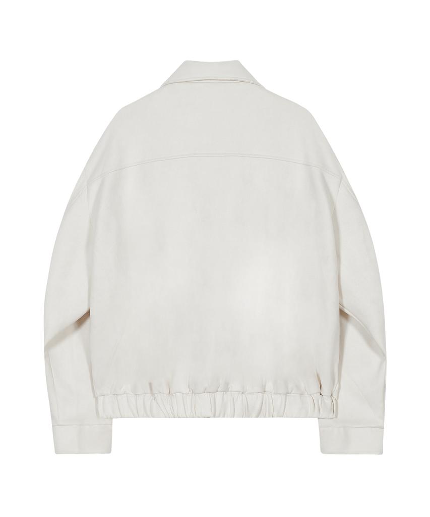 Ironyporno Whiteline 86-Iro231 Curved Stitch Blouson Suede Jacket Ivory