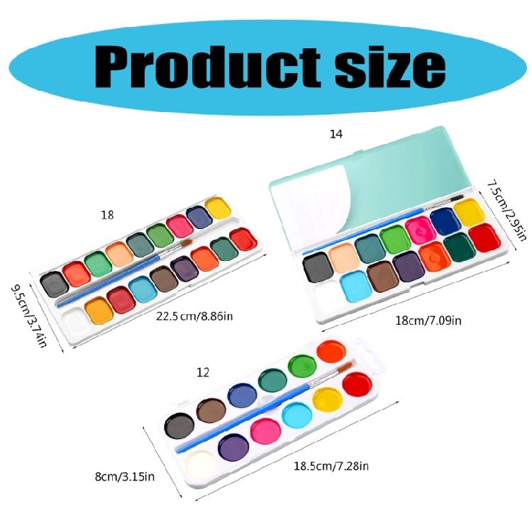 Watercolor Paint Set 12/14/18 Color Washable Color and Valentines Cards Set For Kids Students Classroom Exchange Party