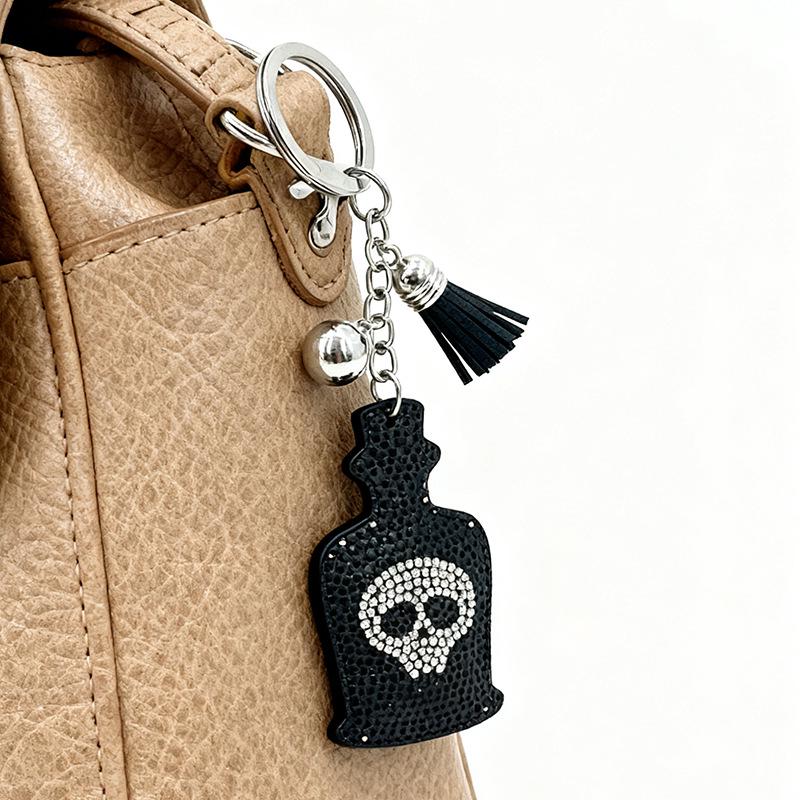 Skull Rhinestone Tassel Keyring Charm