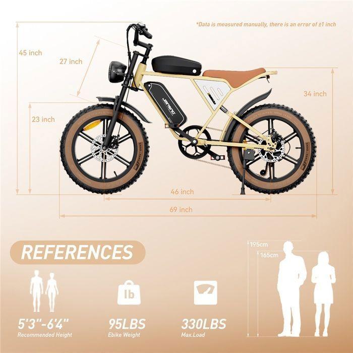 Electric Bike - JANSNO - X70M - 20 Inches - 750W Motor - Dual 48V Battery - 80km Range - Max Speed 45km/h