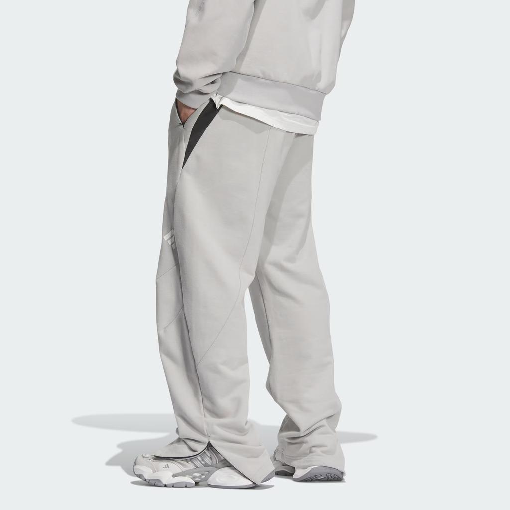 Adidas SS25 Sports Lifestyle Series Fashionable Versatile Lace-Up Knitted Sports Pants Men Bottoms Light-Gray JM8614