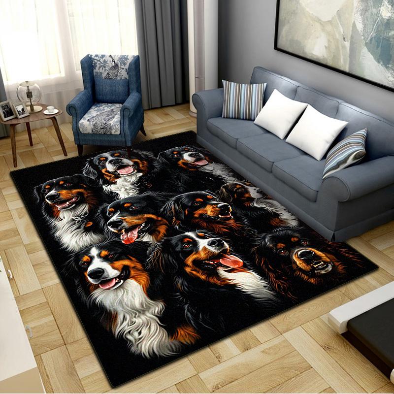 Bernese Dog Carpet Rug for Living Room Bedroom Home Sofa Decoration,Kids Play Non-slip Floor Mat