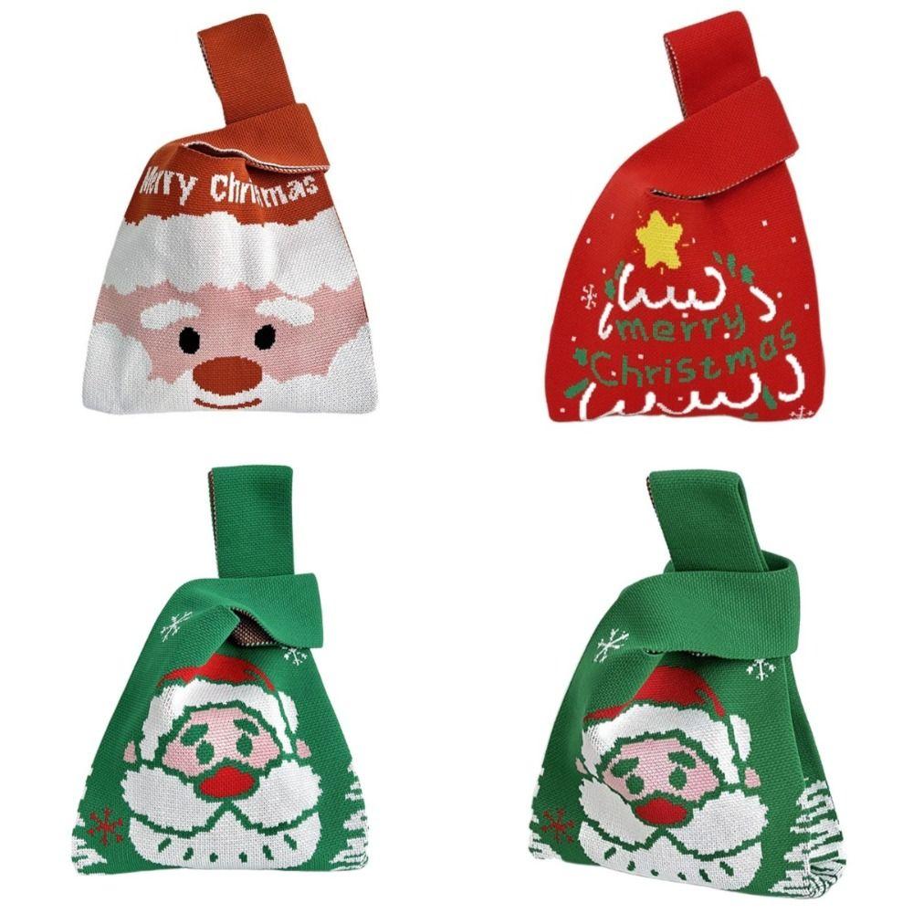 

Handheld Christmas Gift Bag Embroidered Bucket Bag Simple Candy Pouch Girl червоний