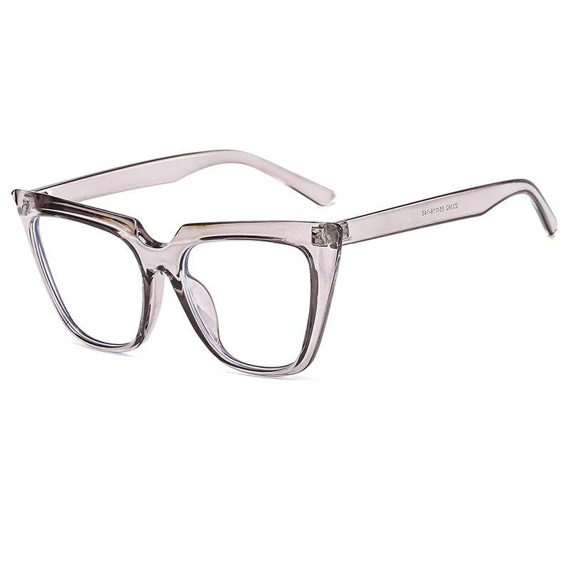 Fashion   New Cat Eye Plain Glasses Anti Blue Light Glasses Frame Retro Big Frame Eyeglasses for Women