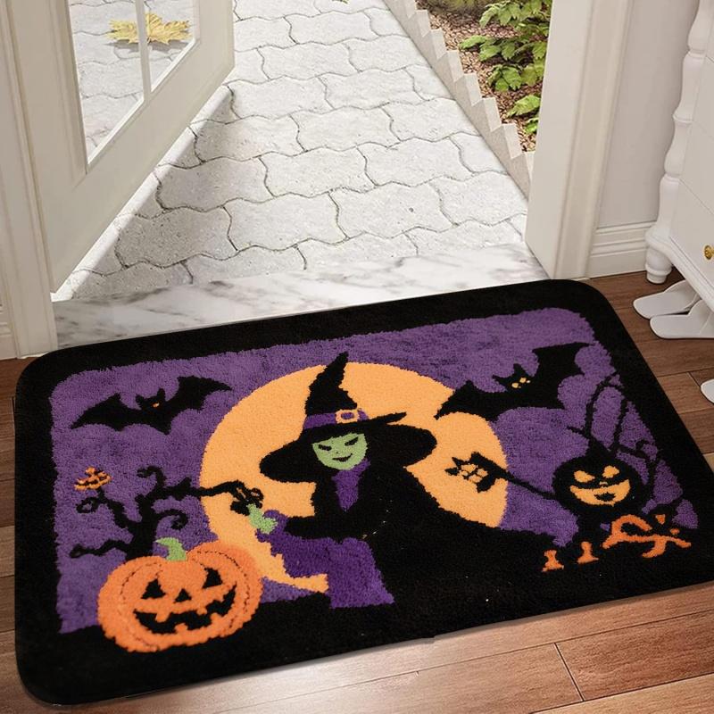 Witch Character Pattern, Entrance Mat, Non Slip Foot Mat, Shower Room, Small Carpet, Bedroom Absorbent Foot Mat Machine Washable