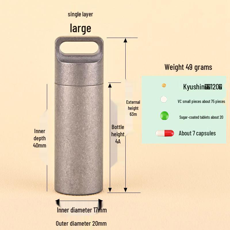 Wasserdichte Mini-Pillendose aus Edelstahl - Tragbarer, feuchtigkeitsdichter Reise-Medikamentenbehälter