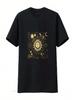 Boho Maanfasen Hemelse Zon Sterren T-shirt Boheemse Fase Mystiek Vintage Gewassen Ademend Grafisch Stijlvol Unisex