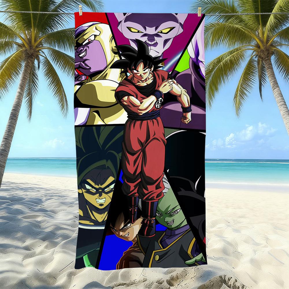 Animation Beach Towels Thickened Microfiber Quick-Drying Bath Towels Outdoor Travel Towels Can Be