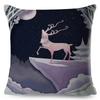 Beautiful Cartoon Deer Pillowcase Square Animal Linen Cushion Car Bedroom Sofa Seat Decorative Pillowcase 45*45Cm