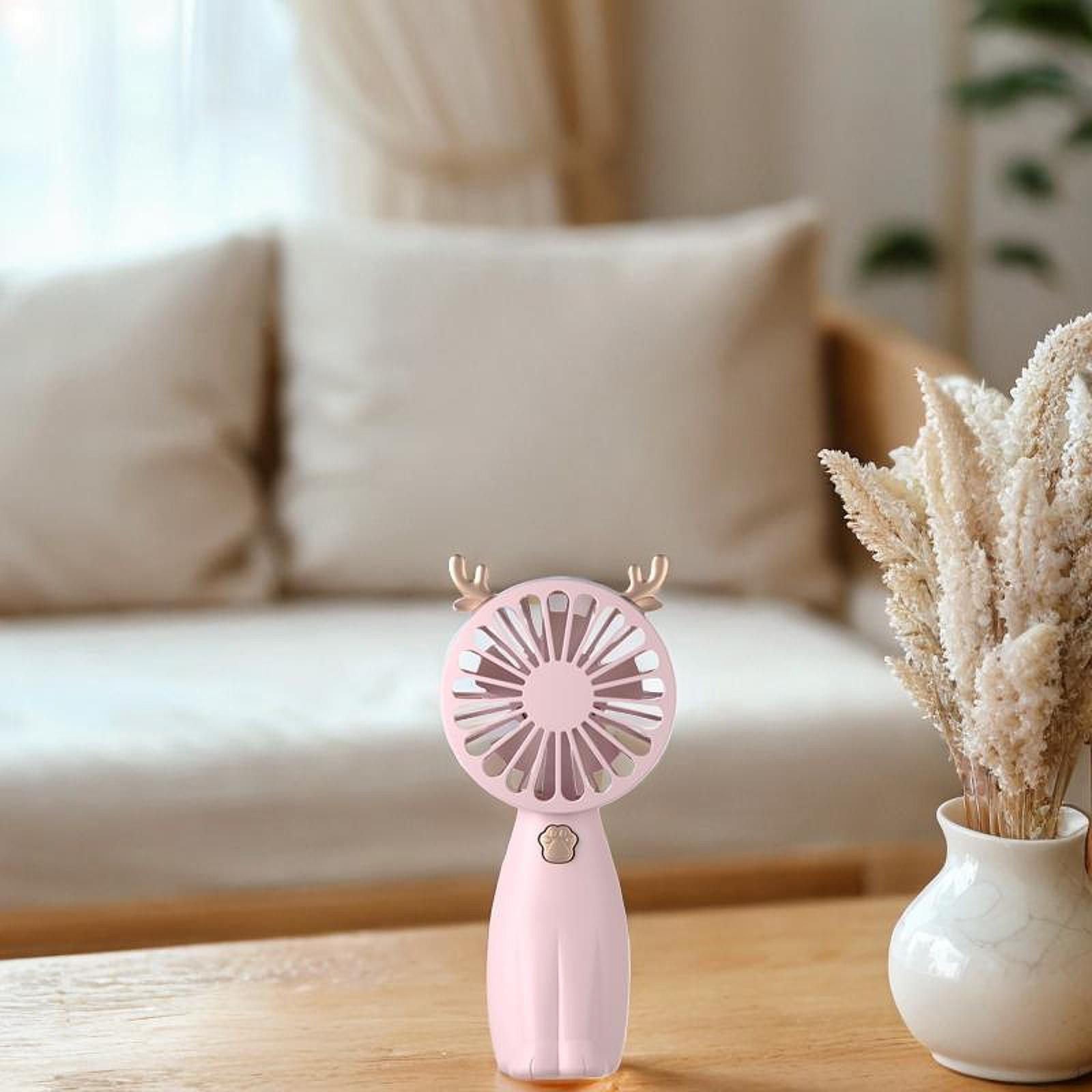

Настольный вентилятор USB Портативный персональный мини-портативный для домашнего использования в помещении и на открытом воздухе розовый