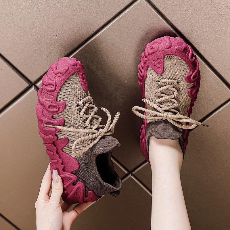 Spring and summer new socks fly-woven sneakers breathable coconut mesh foot cover dad shoes