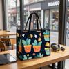 Cute Cartoon Potted Plants Print Tote Bag for Daily Shopping