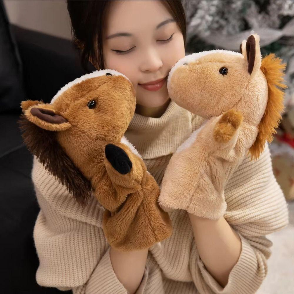 Storytelling Animal Horse Hand Puppet Soft Stuffed Plush Horse Toys  Story Time