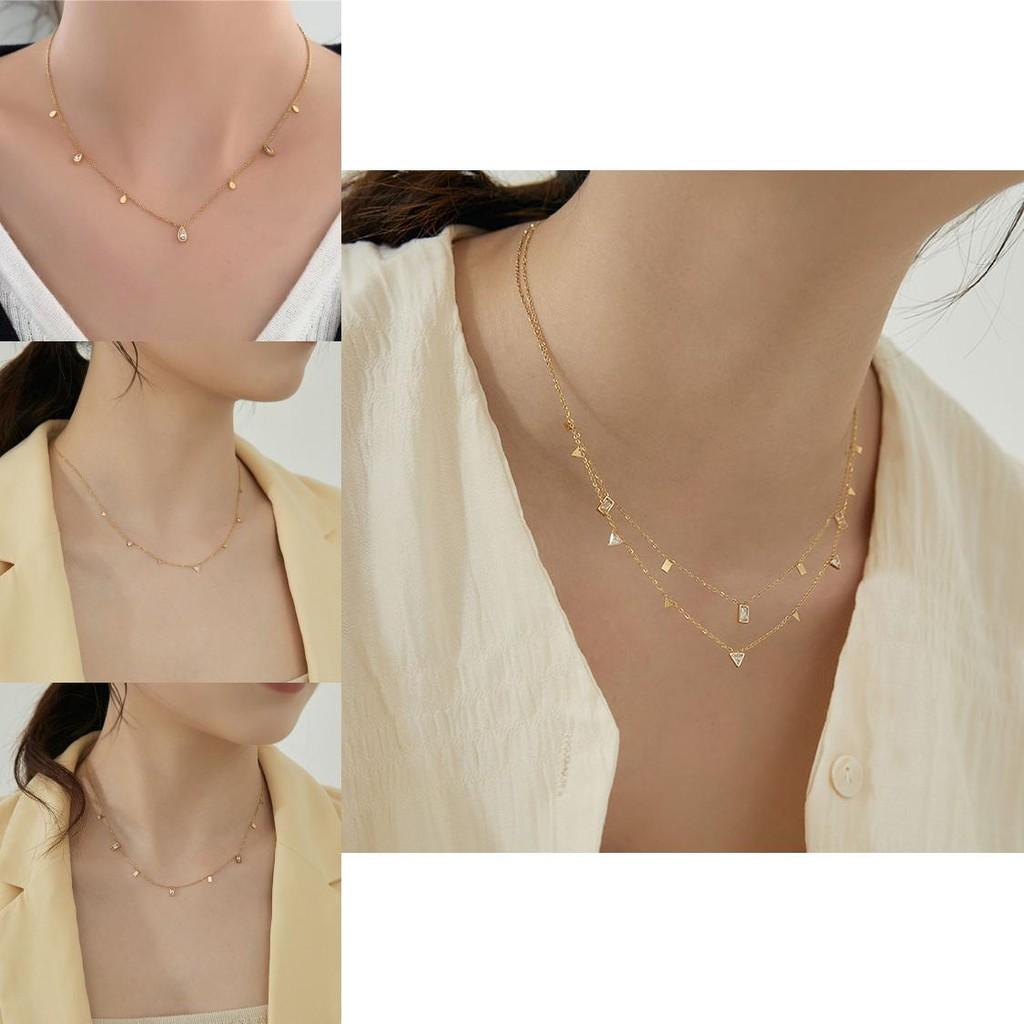 Chic Titanium Steel Waterdrop Necklace With Stunning Geometric Design For Women