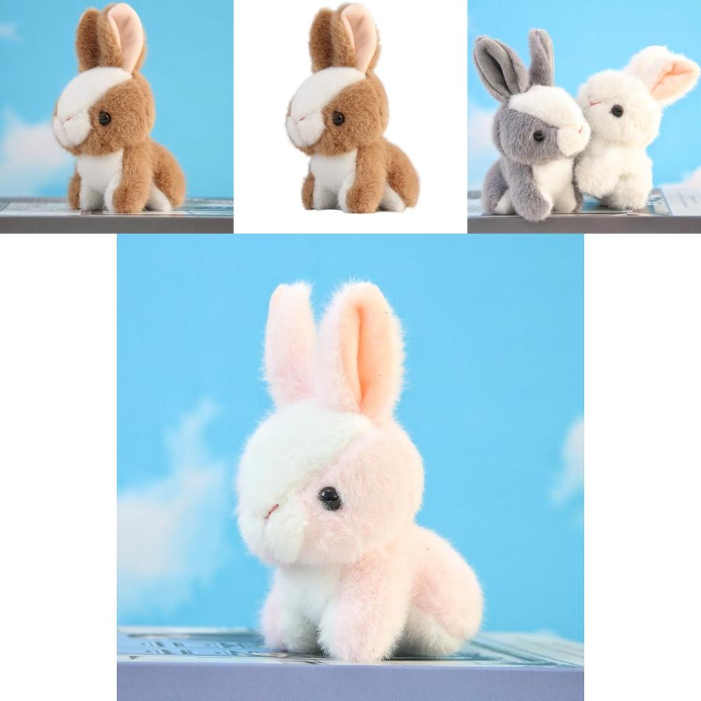 Cute Plush Bunny Keychain Pendant Fluffy White Rabbit Doll Backpack Decoration Gift For Girls