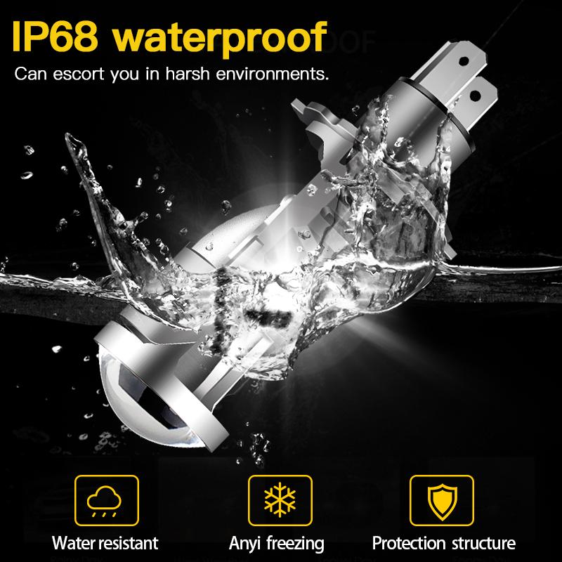 1pc H4 LED Projector Headlight Motorcycle 25W 50000LM Lens with Fan Cooling Automobile Hi Lo Beam Bulb For Haojue USR125