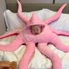 51in Plush Doll Stuffed Animal Octopus Pillow Toy Novelty Cosplay Party Costume Toy Infant Photo Shooting Props Headgear