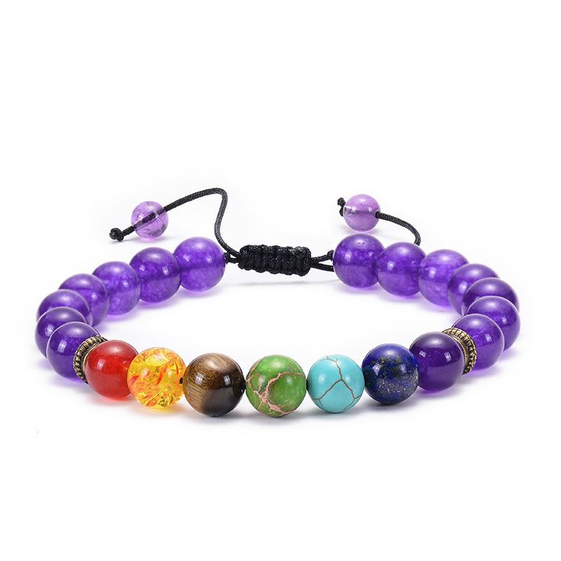 JYL TS Bracelet Colorful Natural Stone  Energetic Beads Brings Vitality & Joy
