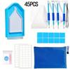 Gör-det-själv Blå Multikombination Diamantmålnings Tillbehörsset Diamantmålningsverktyg Blå Roller och Diamantbroderilåda