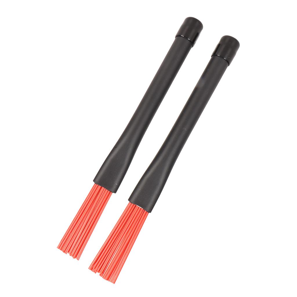 2pcs Retractable Brushes Professional Nylon Brushes Set with Rubber Handles for Rock Band Country Music Folk Mers