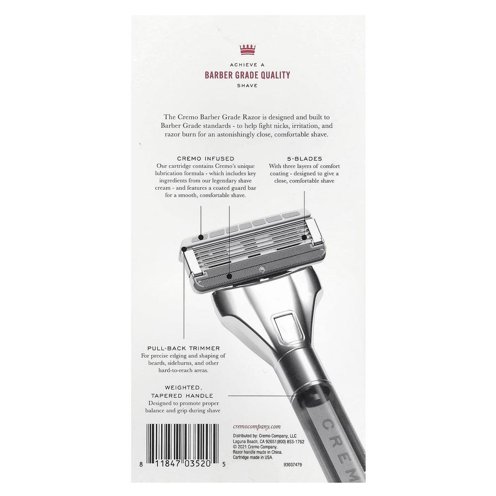 Profesjonell barberhøvel, 1 barberhøvel og 2 blader