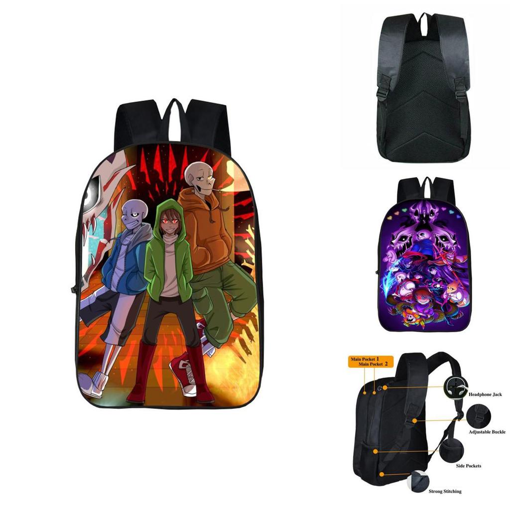 Strapazierfähiger 17-Zoll Undertale Sans Rucksack für Kinder mit verstellbaren Trägern und stilvollem Design