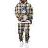 Men's Casual Sweatshirt Set for Fall Winter with Patterned Design, Comfortable Everyday Wear