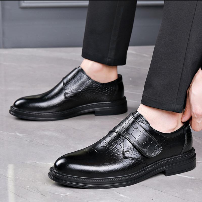 Fashion British Cowhide Platform Business Dress Shoes for Men Designer Soft-soled Men's Wedding Shoes Fashion Leather Derby Shoes Male