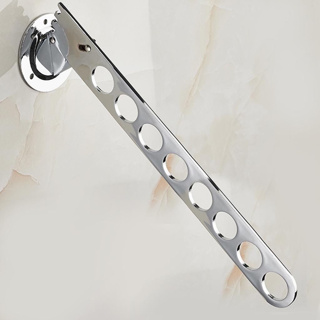 Folding Household Bathroom Wall Mounted Zinc Alloy Clothes Storage Hanging Hooks Rack8 Holes