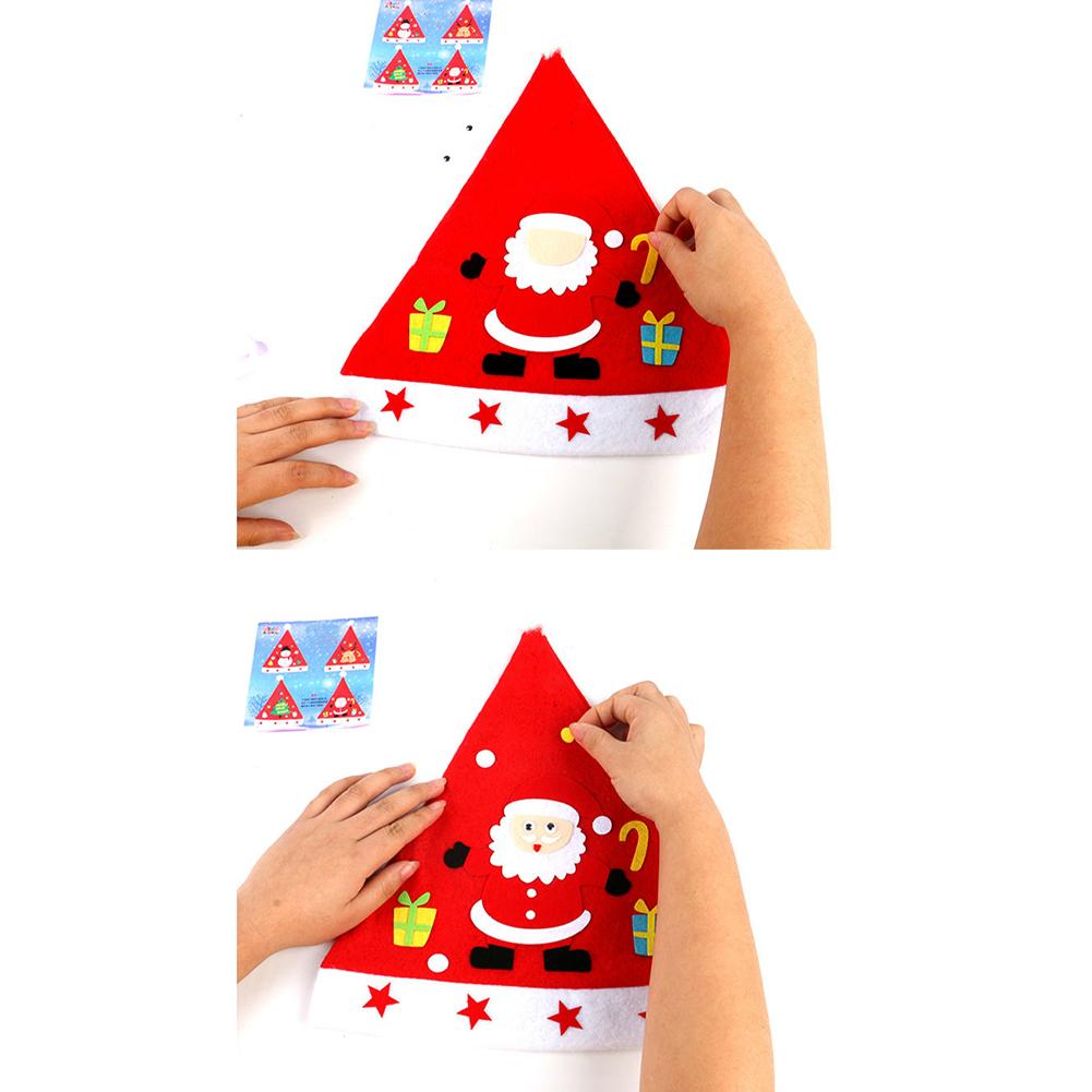 Children's Kindergarten Handmade DIY Christmas Hat Making Materials Set Non-woven Cartoon Hat