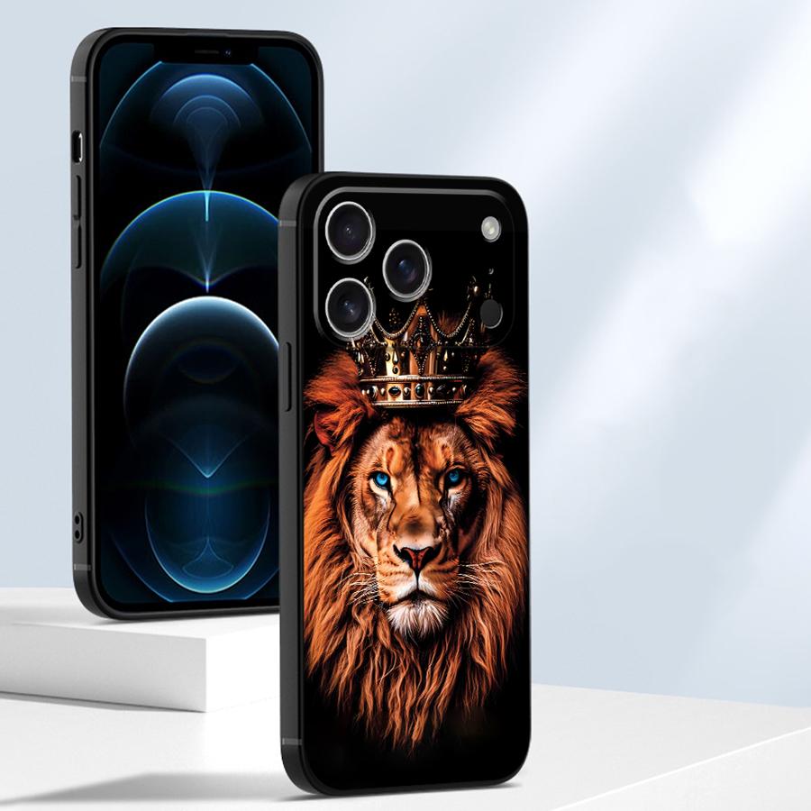 Funda Phone Cover Case for Apple iPhone 17 Pro Max 16 15 Pro 7 8 12 XR XS MAX 14 Air 13 11 Cool Lion
