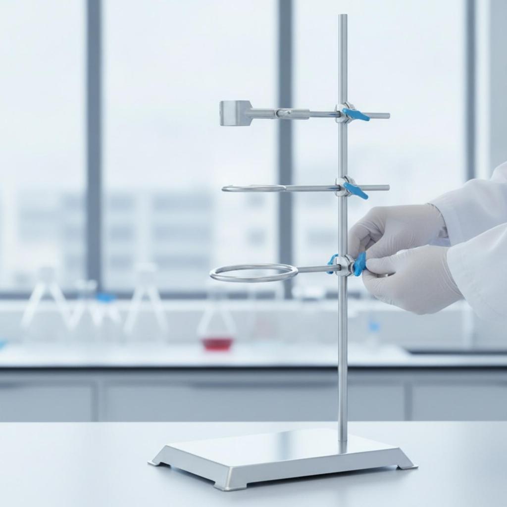 Scientific Support Stand Stainless Steel Lab with Clamp Adjustable for