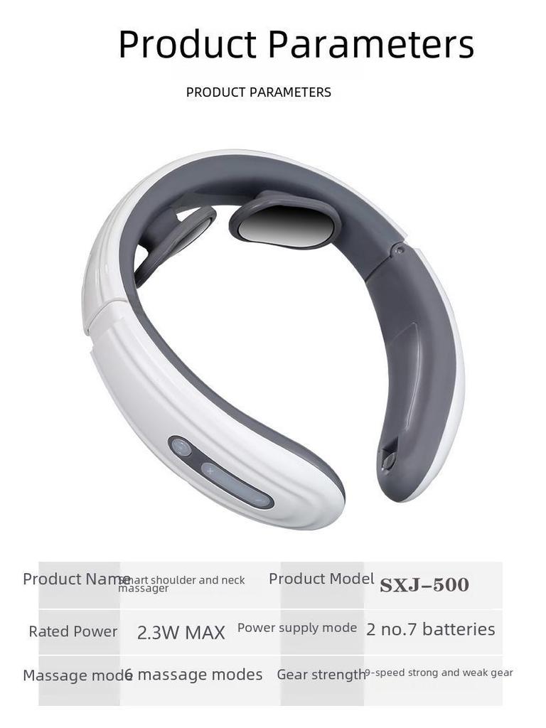 Dobíjecí elektrický pulzní masážní přístroj na krk a ramena - chytré hnětení krční páteře pro domácí použití