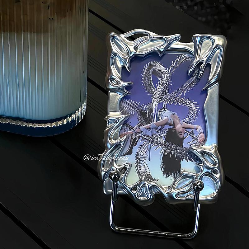 Original Design Electroplate Plasitic Frame Kpop Idol Photocard Holder Creative 3 Inch Photo Card Holder Photo Sleeve