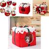Plush Square Christmas Cat House Ideal For Winter Warmth And Comfort For Your Feline Friend