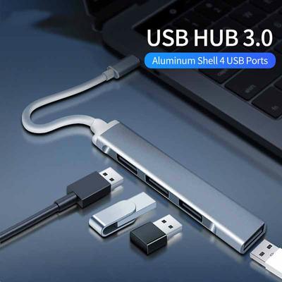 FONKEN USB HUB 4 Port Otg Usb C 3.0 Splitter Lenovo Xiaomi Macbook Pro Şarj Veri Transferi Metal Kablo Genişletici Usb Cihazları için