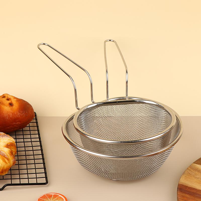 316 Stainless Steel Colander Flour Sieve Kitchen Lo Mein Strainer Deep Frying Basket Chafing Dish Versatile Cooking Utensil