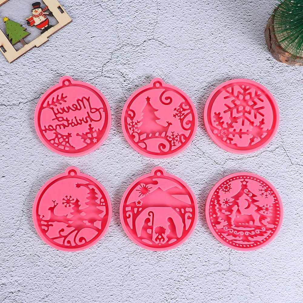 Weihnachtskugel Silikonform Schlüsselanhänger Anhänger DIY Epoxidharz Form Schmuckherstellungswerkzeuge Harzhandwerk Weihnachtsbaumschmuck