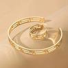 Two-piece Bracelet Ring Set Swastika Paper Hollow Fashion Simple Temperament Amazon Hot Sale Set