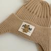 Autumn Warm Baby Knit Hat Cartoon Bear Ear Protections Benaie Cap Soft Knitted Hat Gift for Toddlers Boys and Girls