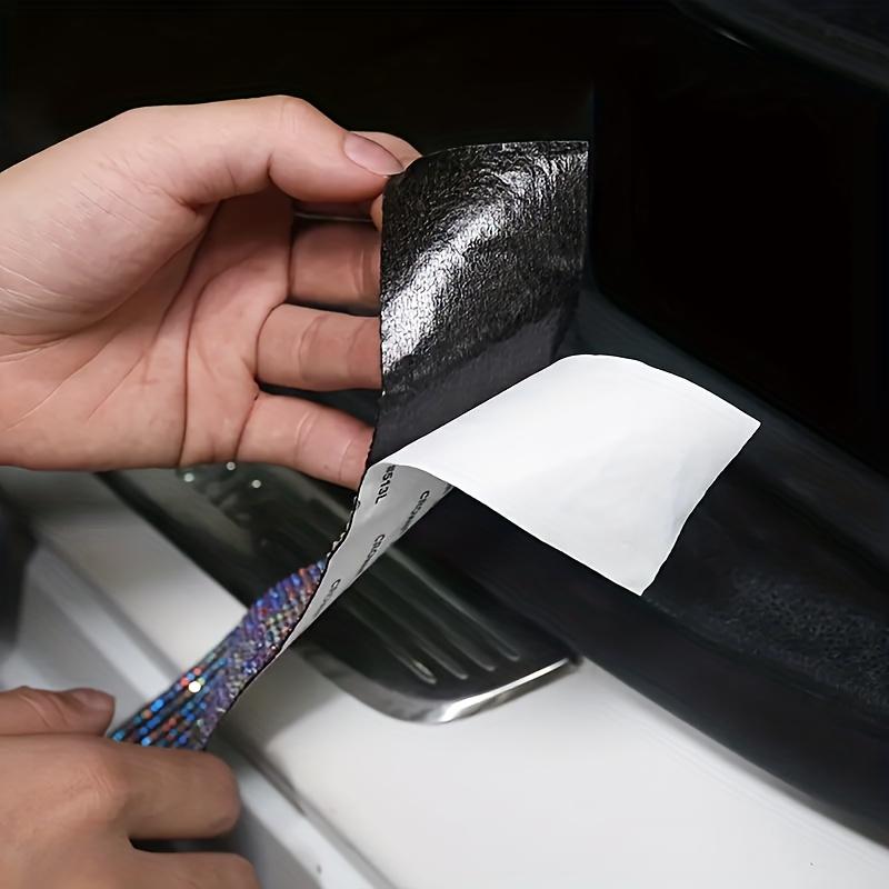 1pc Threshold Protection Strip for Door Entrance, Shiny Car Door Protector, Scratch-Resistant Crystal Car Pedal Decorative Accessory