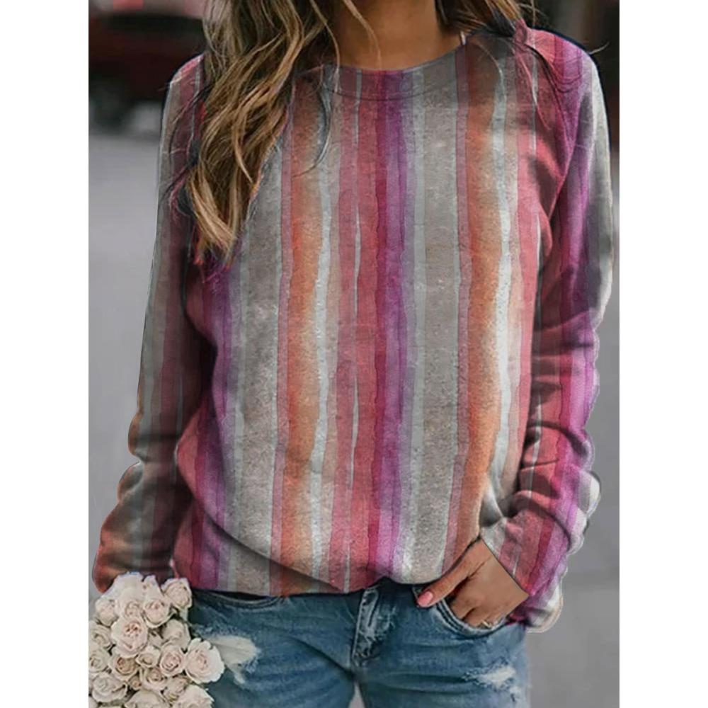 GMXIA Spring and Autumn Women's Retro Casual Fashion Crewneck National Style Hoodie