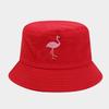 Korean version of the new flamingo embroidered bucket hat female students outdoor shopping macaron basin hat couple hat