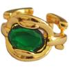 Vintage Emerald Bamboo Joint Statement Ring