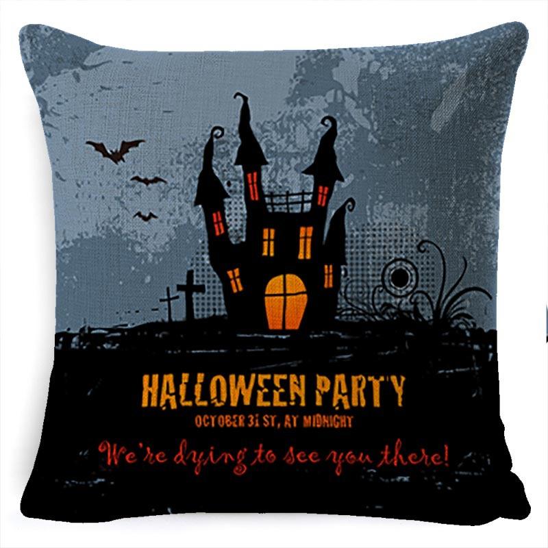 

День Хэллоуина Наволочка для диванной подушки дома Легкая роскошь Подушка Хэллоуин Льняная наволочка 45 * 45 pillowcase