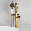 Articstic Creative Gold Swan Bathroom Bathtub Faucet with Handheld Shower Free Standing Brass BathTub Mixer Taps Floor Mounted