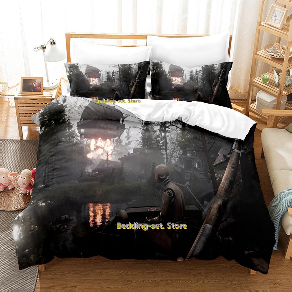 Atomic Heart Bettwäsche-Set Einzelbett Doppelbett Vollgröße Queen-Size King-Size Bettwäsche-Set für Erwachsene Kinder Schlafzimmer Dreiteilige Sets 3D-Druck Anime Bettwäsche
