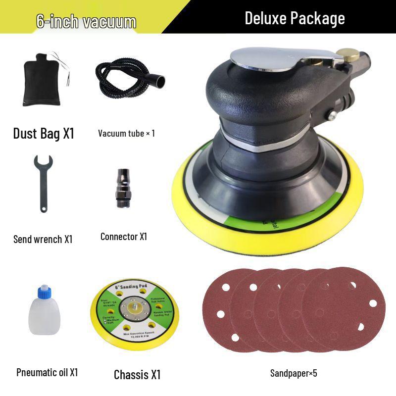 5" & 6" High-Speed Pneumatic Sander and Polisher, Model 313 Handheld Air Grinder